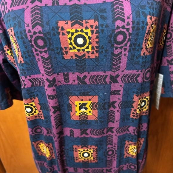 NWT Lularoe Irma Shirt XXS High Low Tunic T-shirt Blue Purple Oversized - Picture 5 of 12